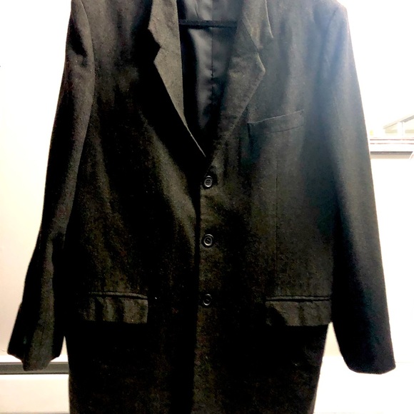 Black Men’s Woollen Coat - Picture 1 of 7